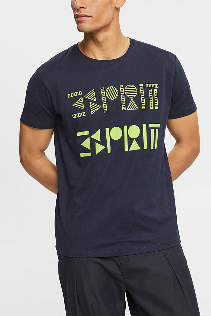 Logo print jersey t-shirt, NAVY, detail-asia image number 0