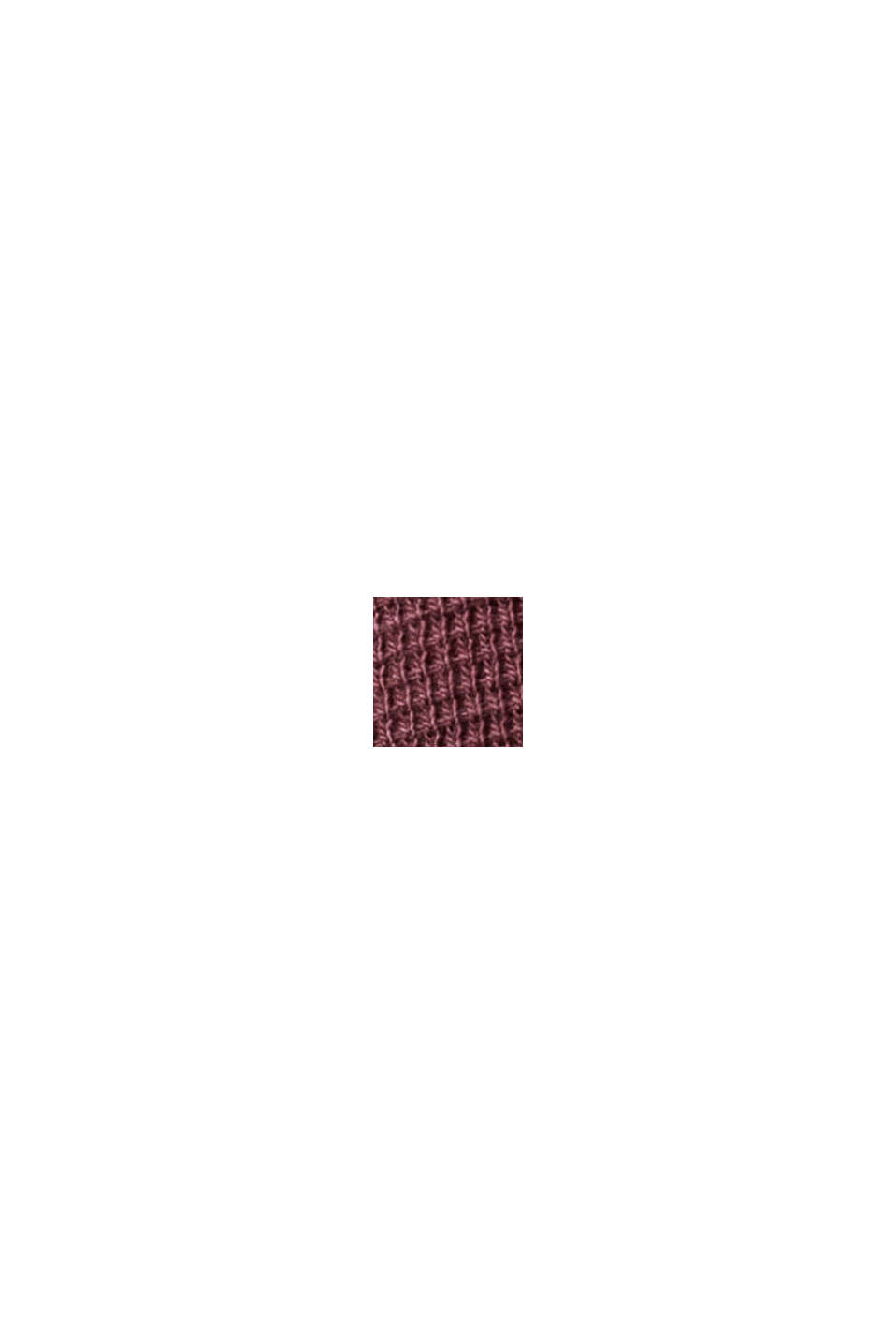 Waffle piqué long sleeve top, BORDEAUX RED, swatch