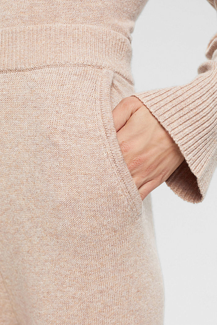 High-rise wool blend knit trousers, LIGHT TAUPE, detail-asia image number 4