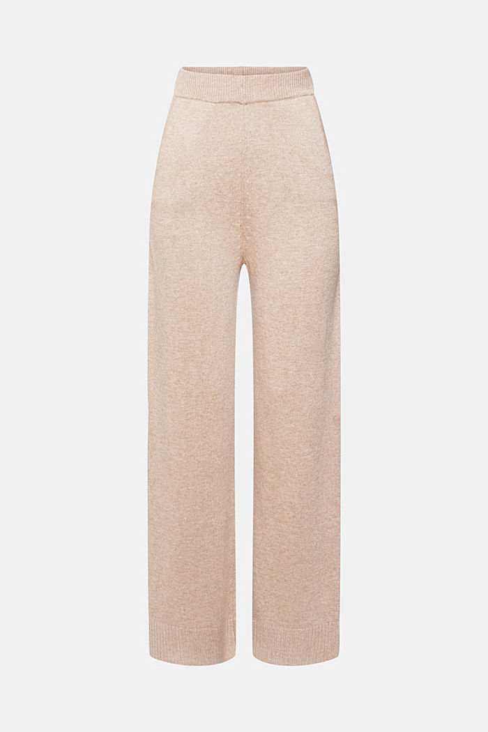 High-rise wool blend knit trousers, LIGHT TAUPE, detail-asia image number 7