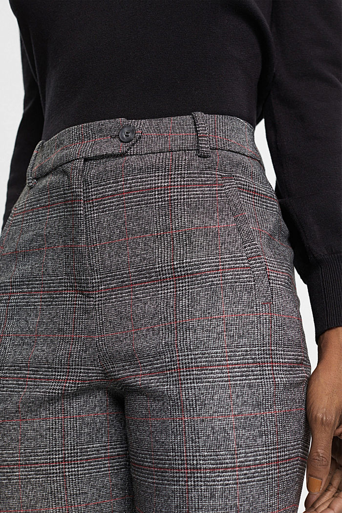 High-rise checked trousers, ANTHRACITE, detail-asia image number 4