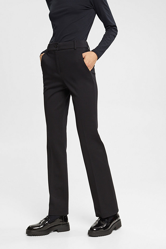 Stretchy high-rise bootcut trousers, BLACK, detail-asia image number 0