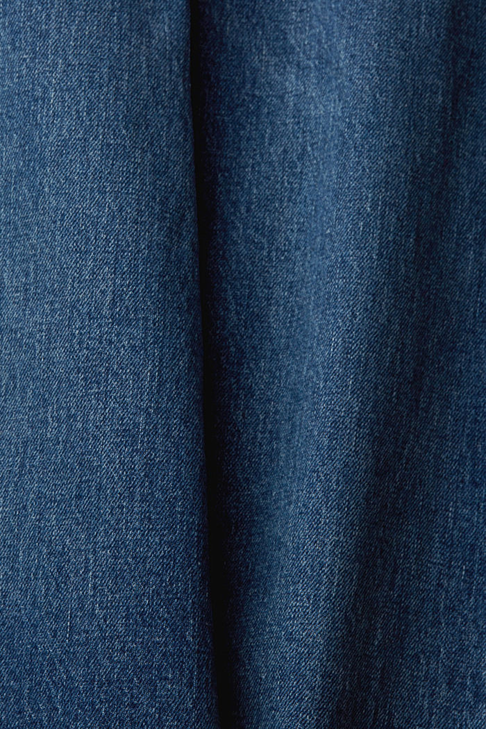 High-rise straight leg stretch jeans, BLUE MEDIUM WASHED, detail-asia image number 6