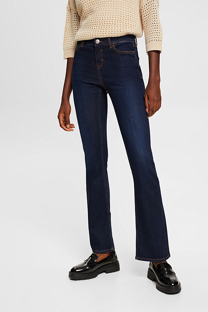 Skinny boot cut jeans, BLUE DARK WASHED, detail-asia image number 0