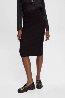 Shop the Latest in Women's Fashion Rib knit pencil skirt ESPRIT