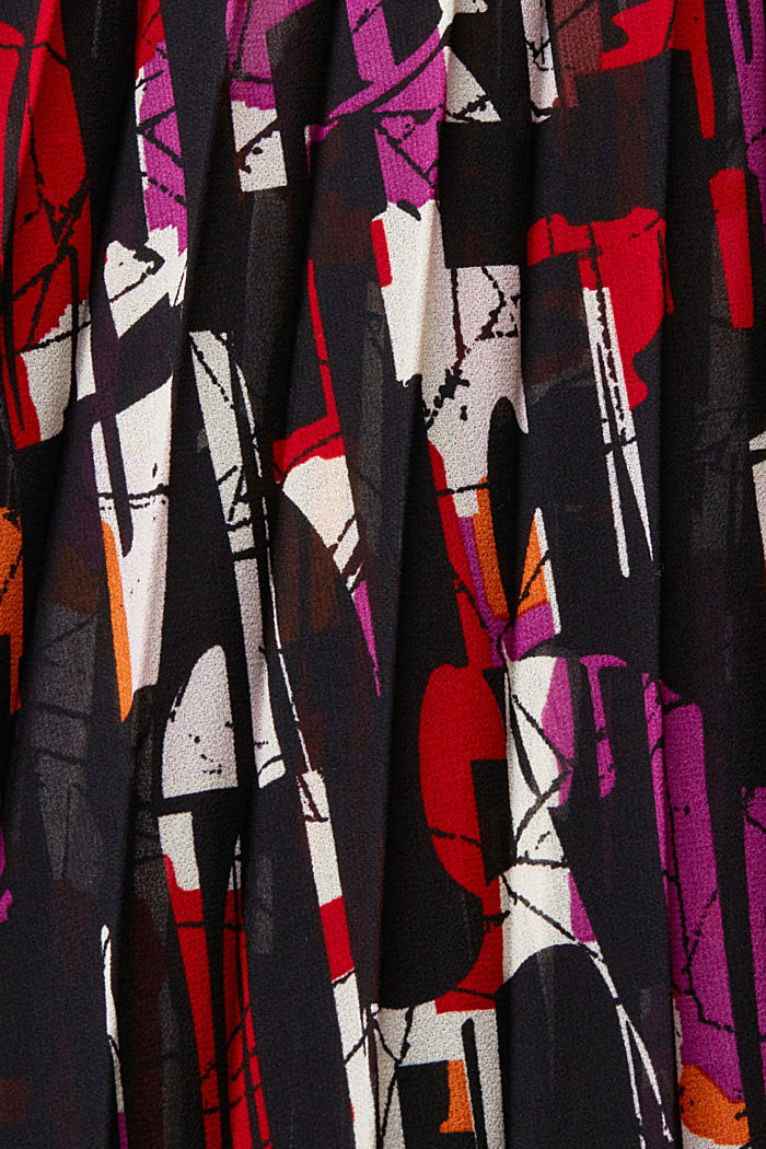 Pleated, patterned midi skirt, BLACK, detail-asia image number 5