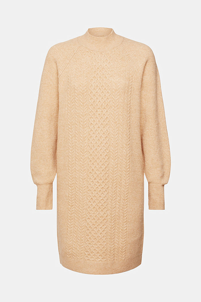 Cable knit jumper dress, LIGHT BEIGE, detail-asia image number 6