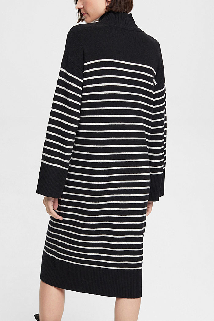 雙色調羊毛混紡連身裙，LENZING™ ECOVERO™, 黑色, detail-asia image number 3