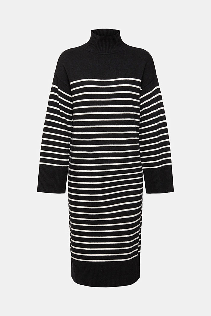 雙色調羊毛混紡連身裙，LENZING™ ECOVERO™, 黑色, detail-asia image number 5