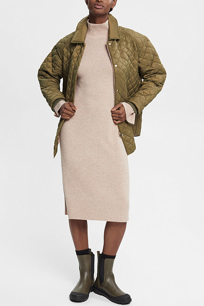 雙色調羊毛混紡連身裙，LENZING™ ECOVERO™, 淺灰褐色, detail-asia image number 2