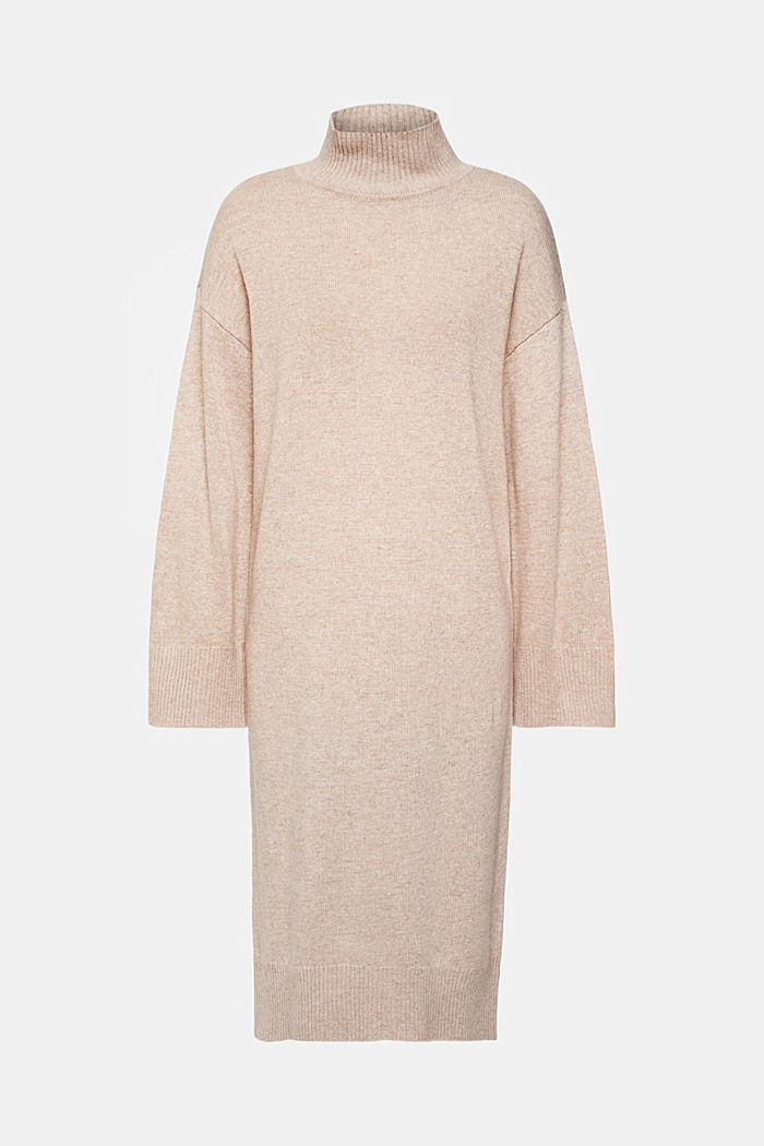 雙色調羊毛混紡連身裙，LENZING™ ECOVERO™, 淺灰褐色, detail-asia image number 6