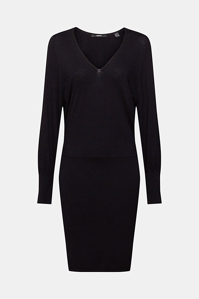 Knit dress with slit sleeves, LENZING™ ECOVERO™, BLACK, detail-asia image number 5
