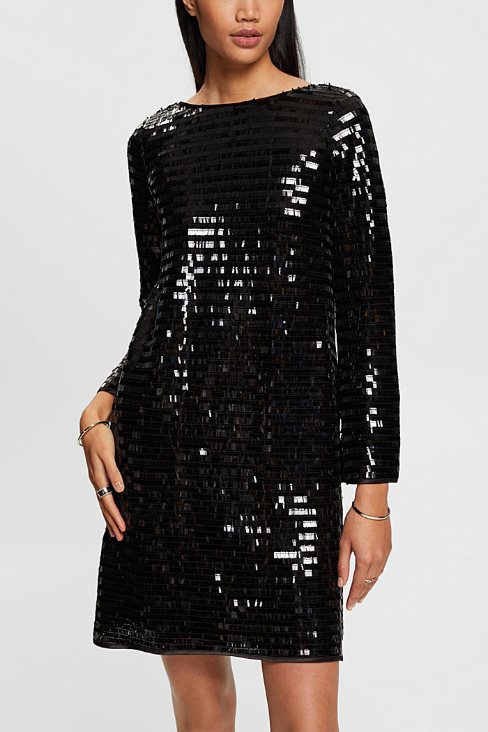 Dress with sequins, BLACK, detail-asia image number 0