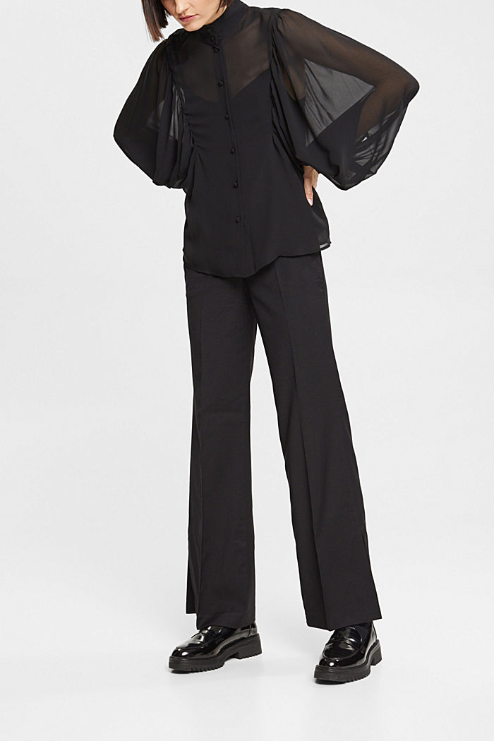 Wide chiffon blouse, BLACK, detail-asia image number 4