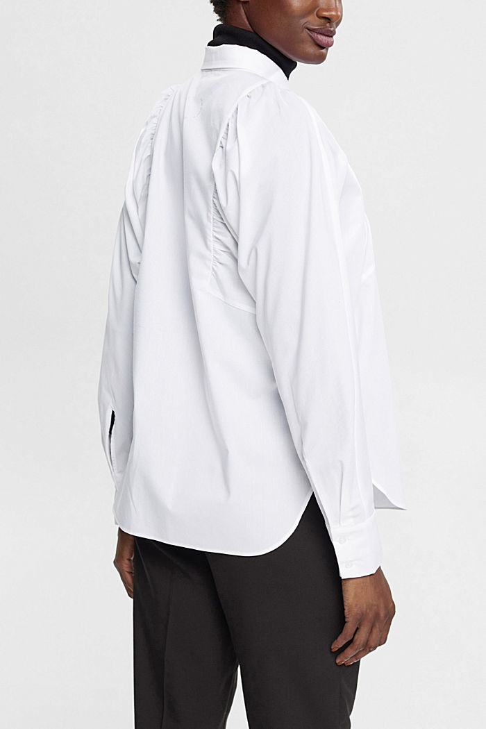 Poplin shirt blouse, WHITE, detail-asia image number 1