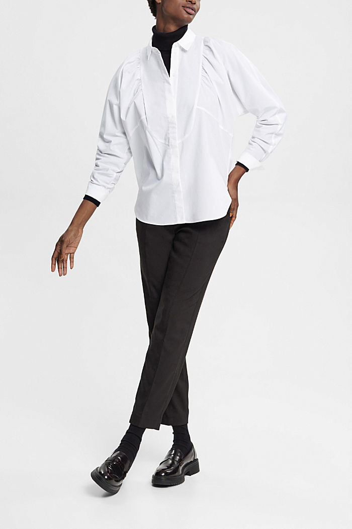 Poplin shirt blouse, WHITE, detail-asia image number 3