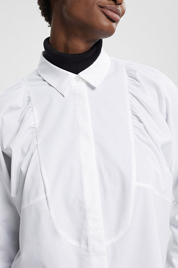Poplin shirt blouse, WHITE, detail-asia image number 4