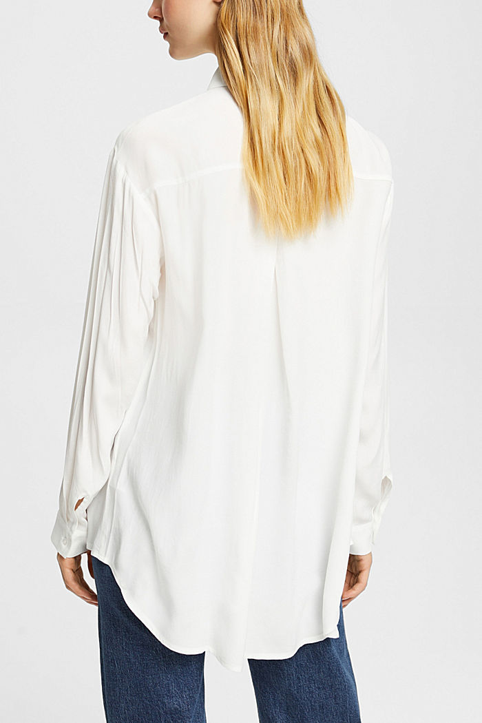 襯衫女裝上衣，LENZING™ ECOVERO™, 白色, detail-asia image number 3
