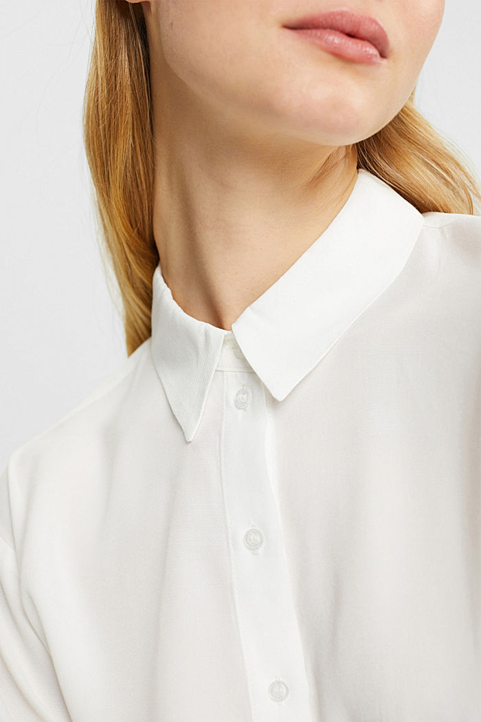 襯衫女裝上衣，LENZING™ ECOVERO™, 白色, detail-asia image number 2