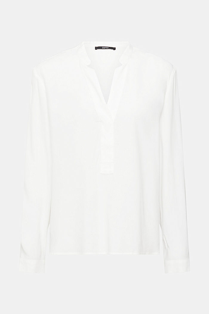 V-neck blouse, LENZING™ ECOVERO™, OFF WHITE, detail-asia image number 6