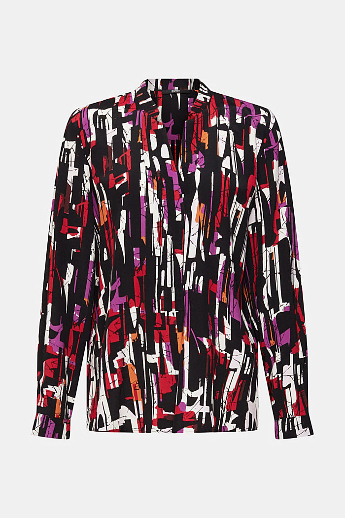 Patterned blouse, LENZING™ ECOVERO™, BLACK, detail-asia image number 6