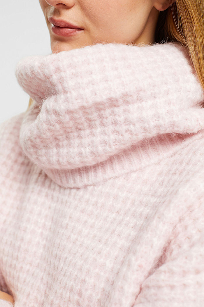 厚樽領針織上衣, 淺粉紅色, detail-asia image number 2