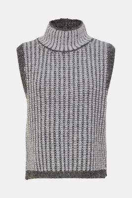 Chunky knit sleeveless jumper with alpaca, MEDIUM GREY, detail-asia image number 5