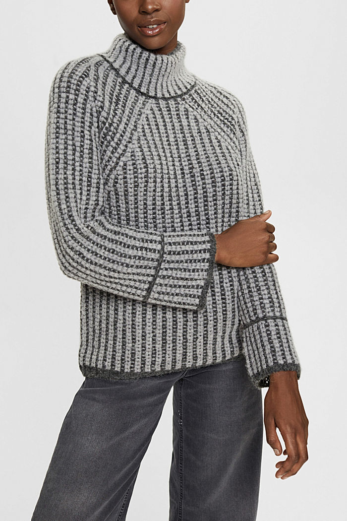 Chunky knit jumper with alpaca, MEDIUM GREY, detail-asia image number 0