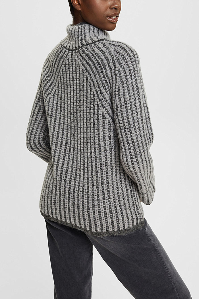 Chunky knit jumper with alpaca, MEDIUM GREY, detail-asia image number 3