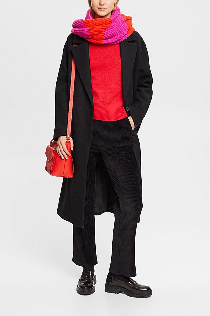 羊毛混紡立領針織上衣，LENZING™ ECOVERO™, 深紅色, detail-asia image number 1