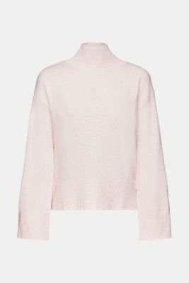 Wool blend mock neck jumper, LENZING™ ECOVERO™