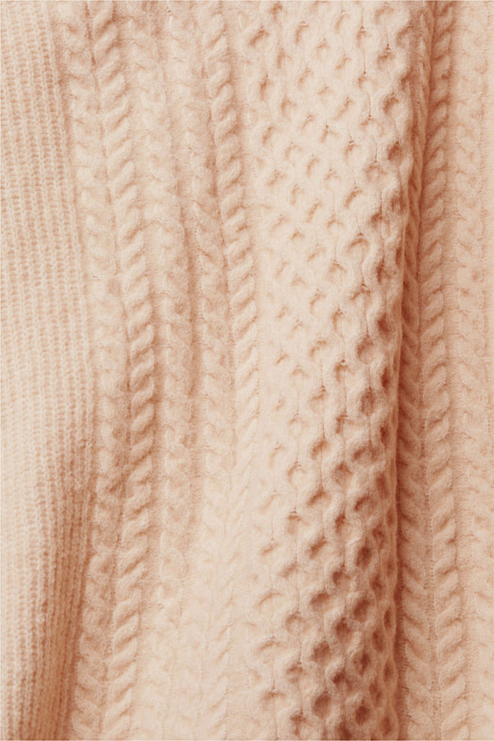 Cable knit jumper with wool, ICE, detail-asia image number 4