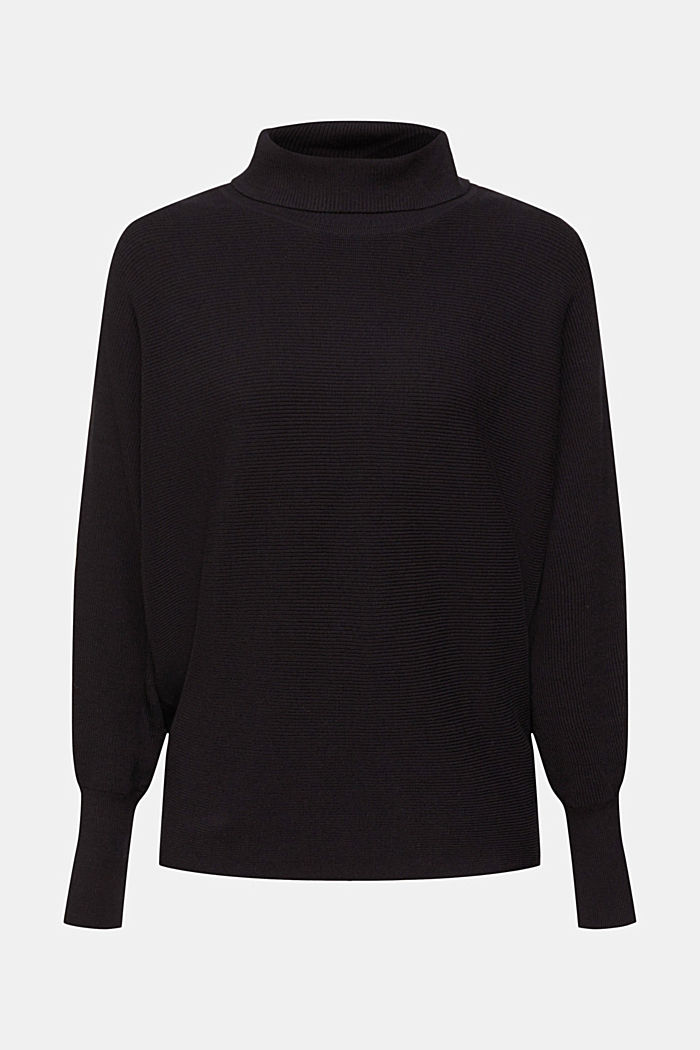 Batwing jumper with polo neck