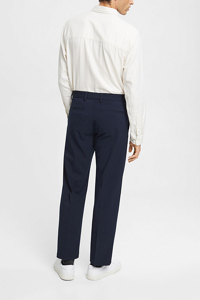 Tailored wide-fit trousers with elasticated waist, NAVY, detail-asia image number 1