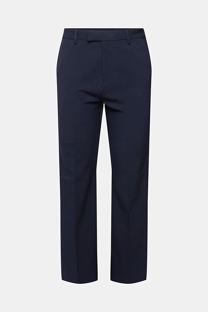 Tailored wide-fit trousers with elasticated waist, NAVY, detail-asia image number 7