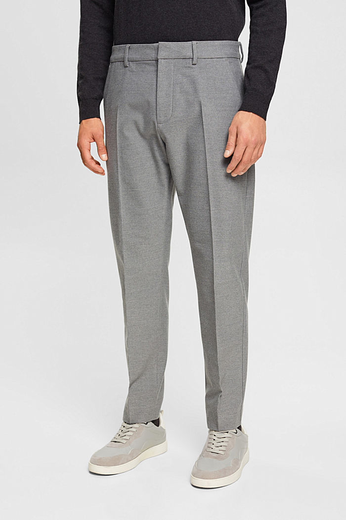 Slim fit flannel trousers, GREY, detail-asia image number 0
