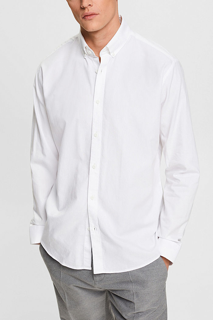修身鈕扣襯衫, 白色, detail-asia image number 0