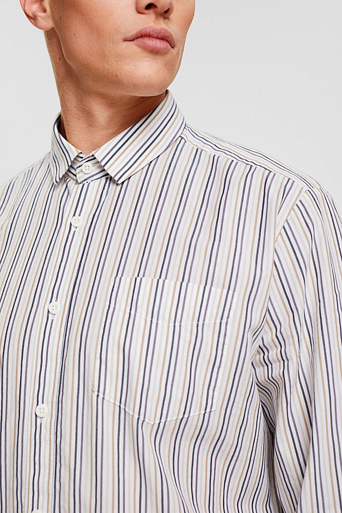 Striped slim fit shirt, SAND, detail-asia image number 2