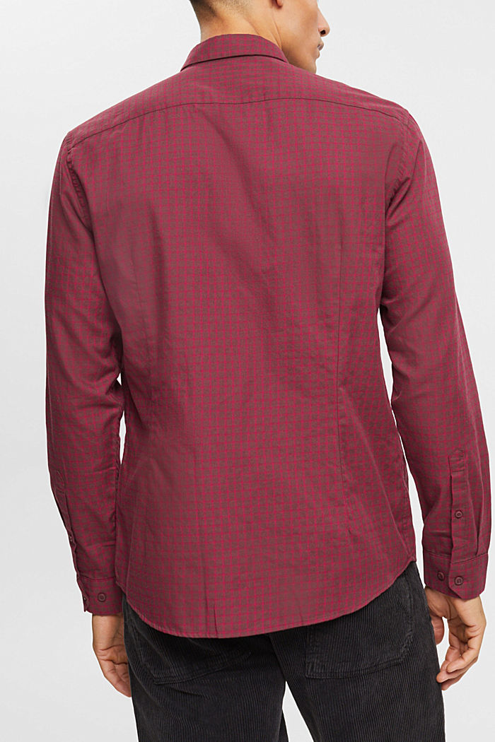 체크 슬림 핏 셔츠, BORDEAUX RED, detail-asia image number 1