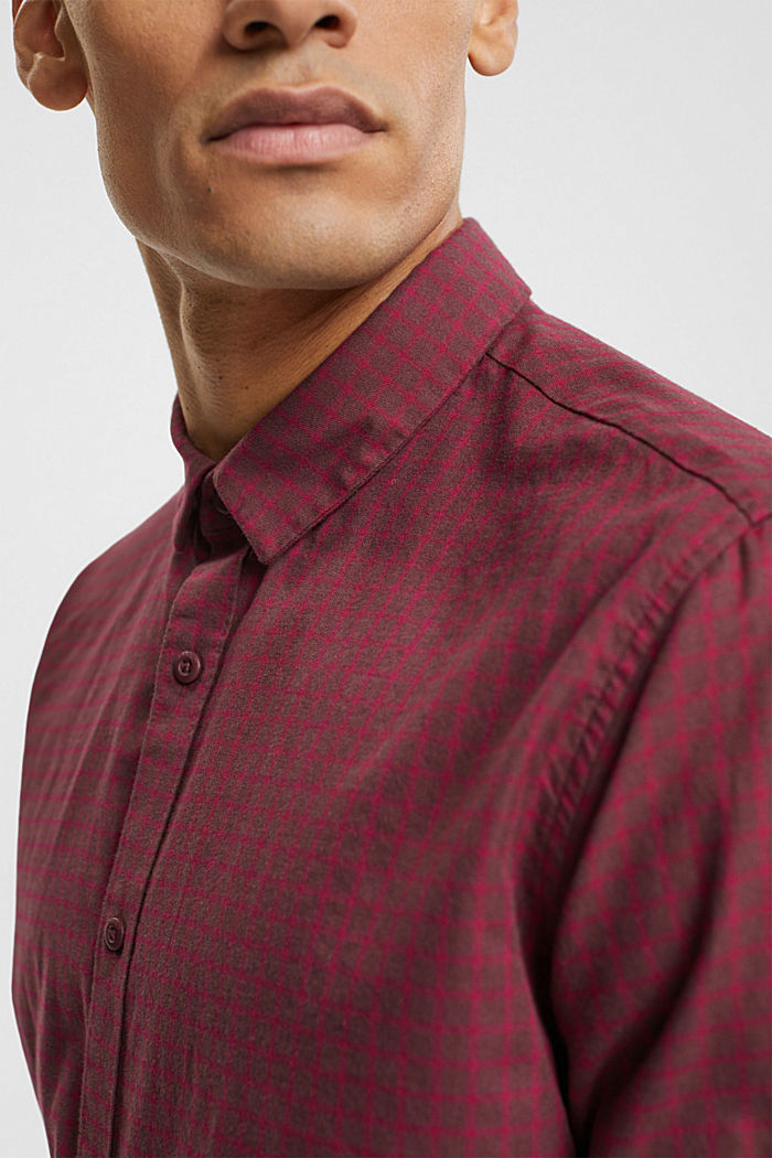 체크 슬림 핏 셔츠, BORDEAUX RED, detail-asia image number 3