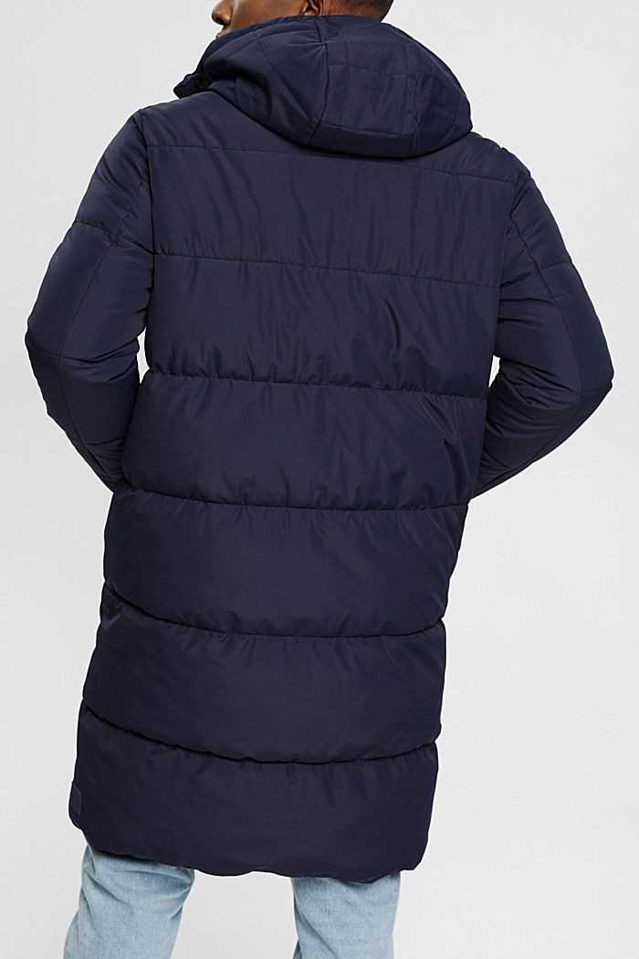 Quilted coat with detachable hood, NAVY, detail-asia image number 3