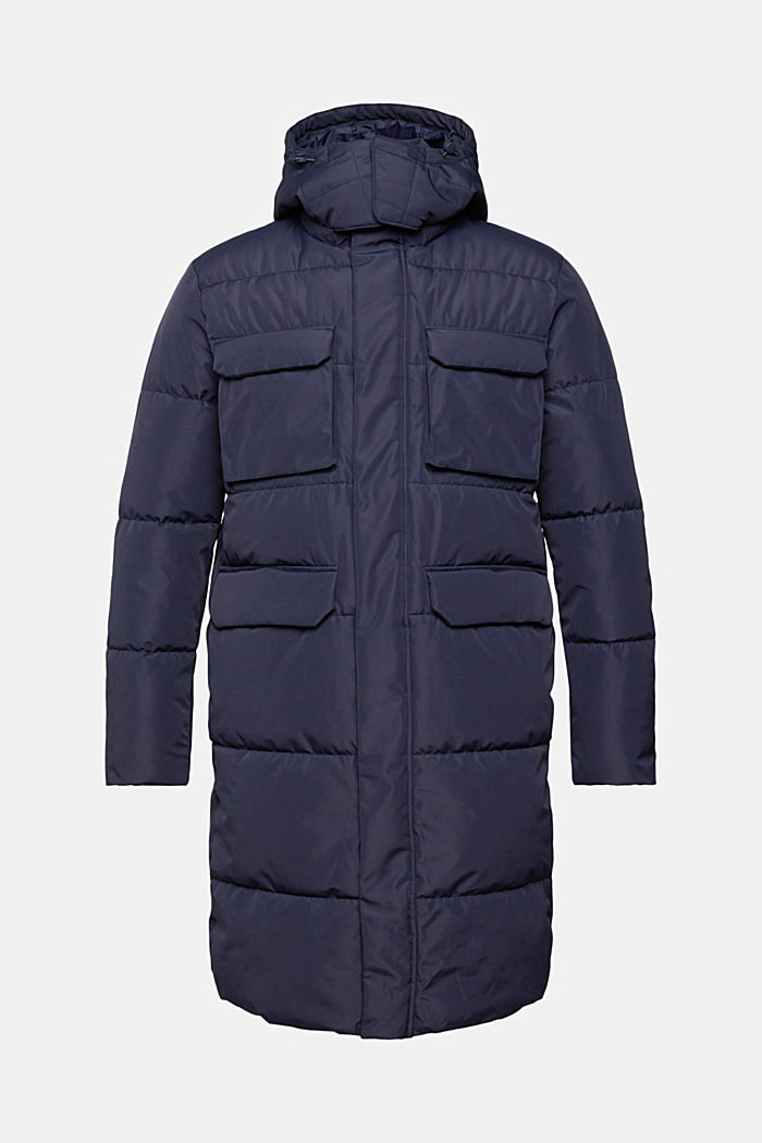 Quilted coat with detachable hood, NAVY, detail-asia image number 7