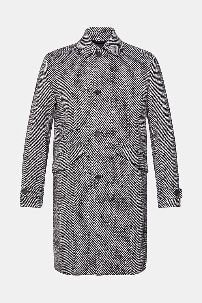 Wool blend herringbone coat, BLACK, detail-asia image number 5