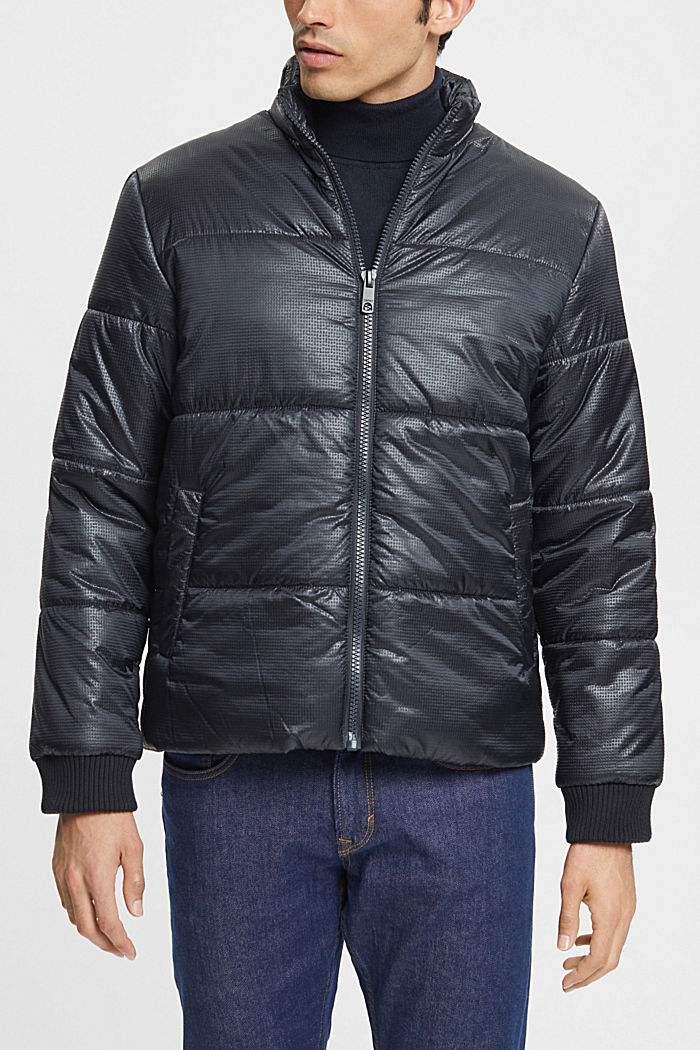 Patterned puffer jacket, BLACK, detail-asia image number 0