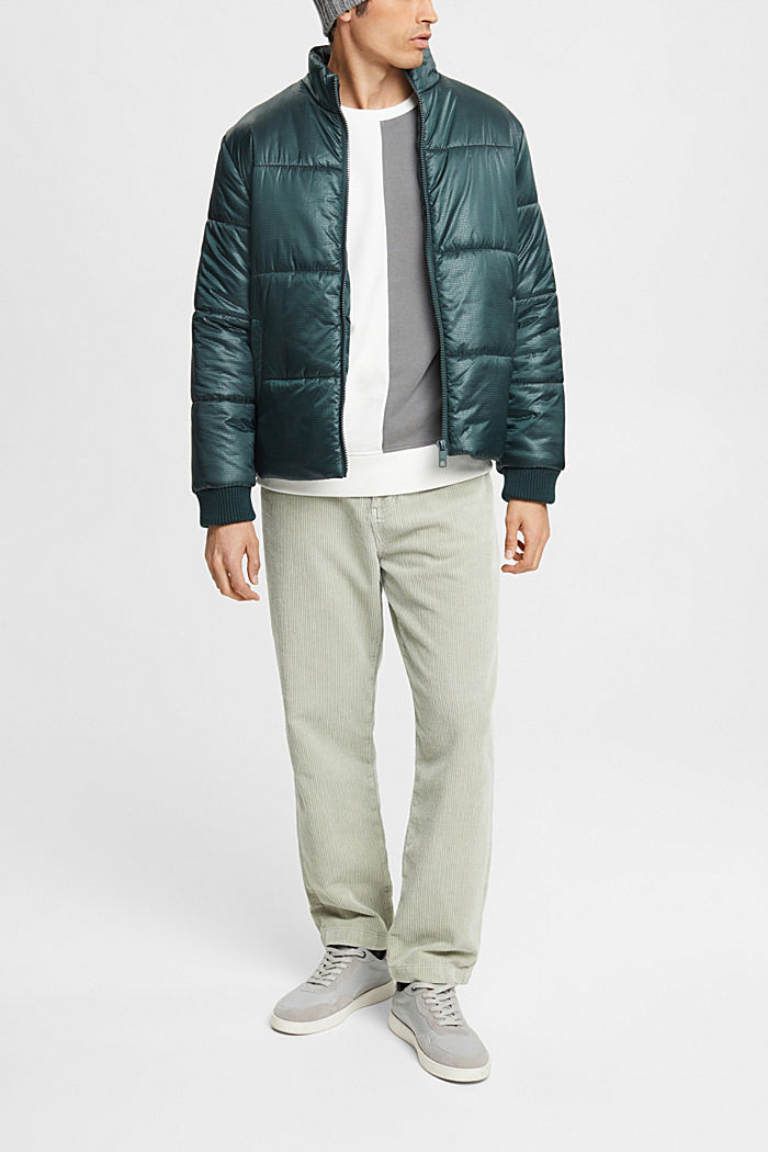 Patterned puffer jacket, DARK TEAL GREEN, detail-asia image number 2