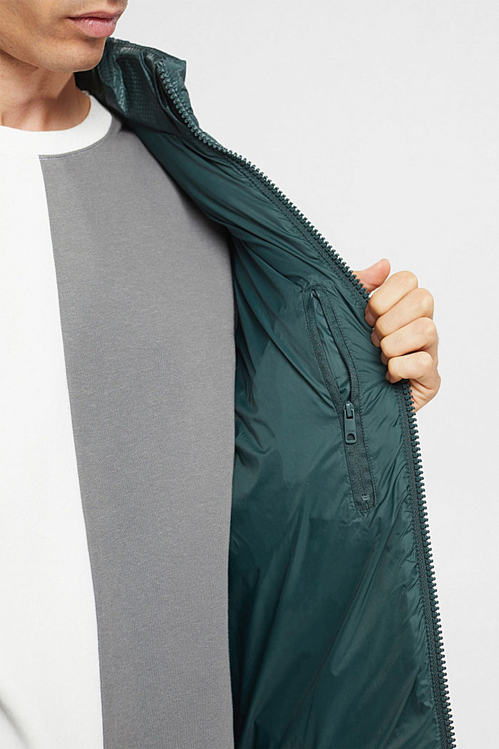 Textured puffer jacket, DARK TEAL GREEN, detail-asia image number 3