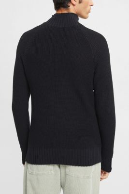 Knitted cotton jumper, BLACK, detail-asia image number 1