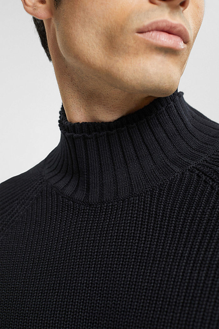 Knitted cotton jumper, BLACK, detail-asia image number 4