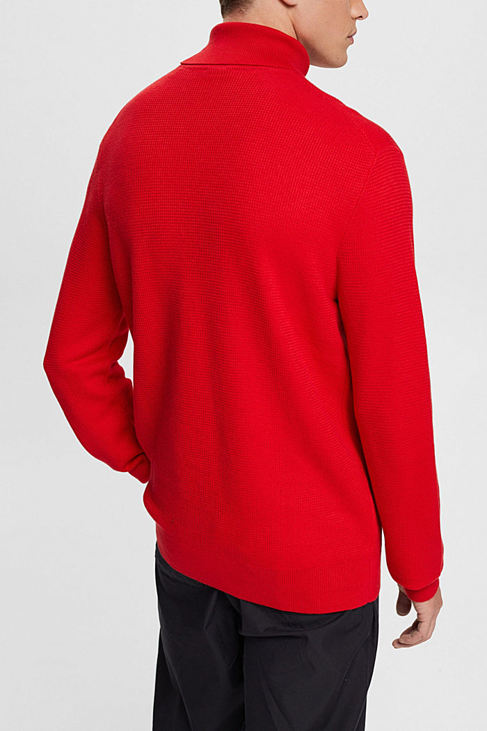 Knitted roll neck jumper, DARK RED, detail-asia image number 3