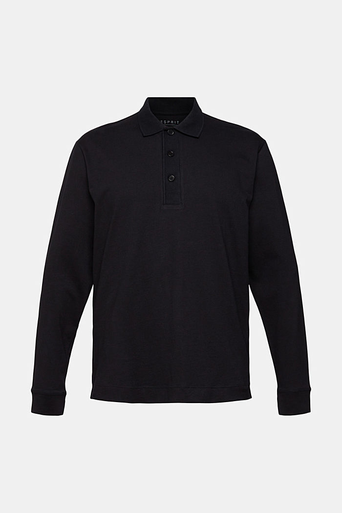 Long sleeve polo shirt, BLACK, detail-asia image number 5